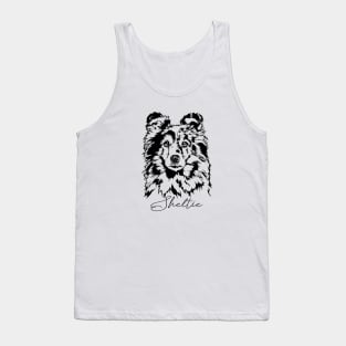 Funny Proud Sheltie Sheepdog dog portrait Tank Top